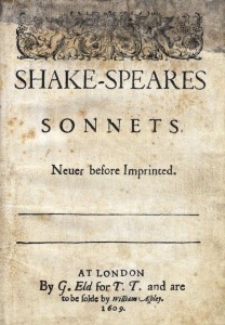 Portada de la primera edición de los Sonetos de William Shakespeare, de 1609.