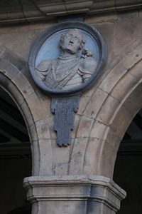 Bernardo del Carpio en uno de los medallones de la Plaza Mayor de Salamanca